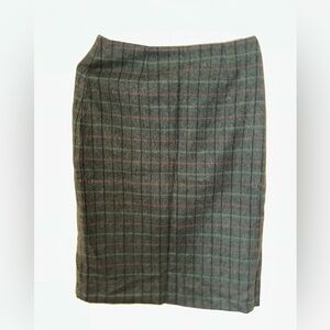 Woolrich Gray and Red Plaid Pencil Skirt